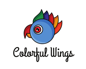 Colorful Parrot Head logo