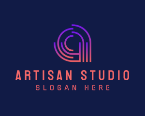 Music Studio Letter A logo design