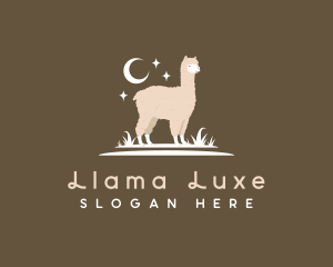 Alpaca Llama Grass logo design