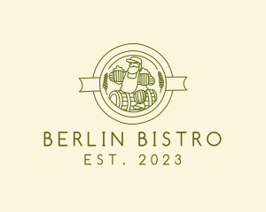 Beer Bistro Barrel Man logo design