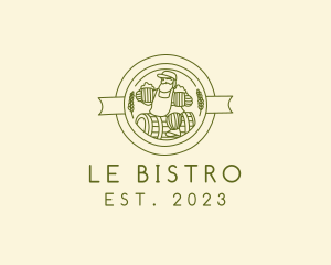 Beer Bistro Barrel Man logo design