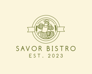 Beer Bistro Barrel Man logo design