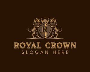 Lion Royal Crown logo design