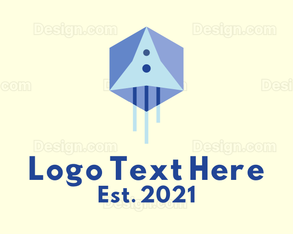 Hexagon Rocket Ship Logo