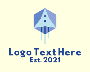 Hexagon Rocket Ship logo