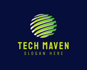 Cyber Tech Globe logo design