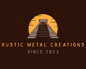 Rustic Temple Pyramid logo design