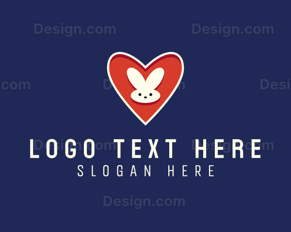 Cute Heart Rabbit Logo