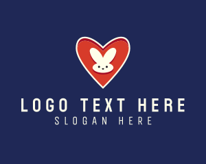 Cute Heart Rabbit logo