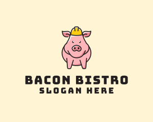 Construction Worker Pig logo