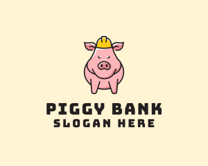 Construction Worker Pig logo