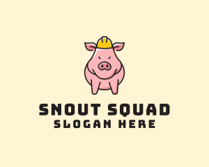 Construction Worker Pig logo