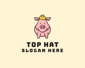 Construction Worker Pig logo design