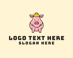 Tempo - Construction Worker Pig logo design