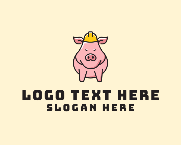 Construction Worker Pig logo