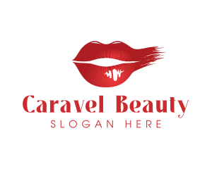 Cosmetics Lipstick Smudge logo design