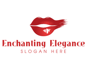 Cosmetics Lipstick Smudge logo design