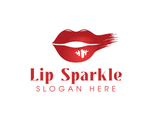 Cosmetics Lipstick Smudge logo design