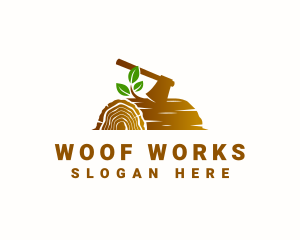 Wood Lumber Axe logo