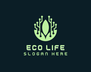 Eco Leaf Tech logo design