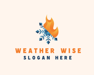 Snowflake Fire Weather  logo design