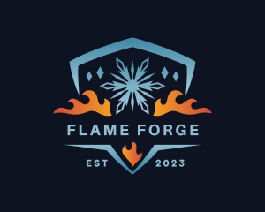 Fire Ice Shield logo design