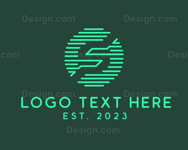 Futuristic Digital Letter S Studio Logo