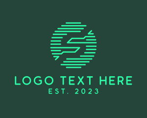 Futuristic Digital Letter S Studio logo