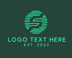 Futuristic Digital Letter S Studio logo