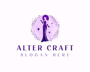 Elegant Floral Gown logo design