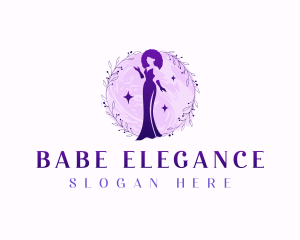 Elegant Floral Gown logo design