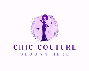 Elegant Floral Gown logo design