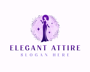 Elegant Floral Gown logo design