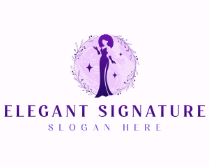 Elegant Floral Gown logo design