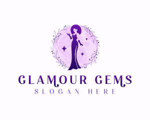 Elegant Floral Gown logo design