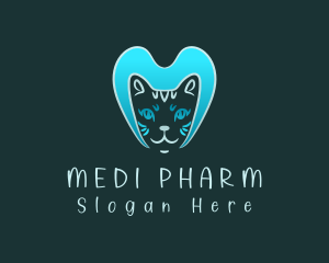 Blue Cat Letter M logo design