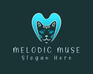 Blue Cat Letter M logo design