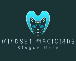 Blue Cat Letter M logo design