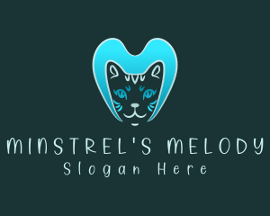 Blue Cat Letter M logo design