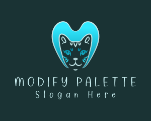 Blue Cat Letter M logo design