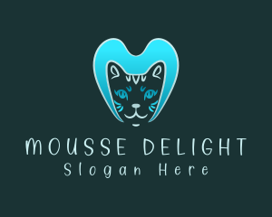 Blue Cat Letter M logo design