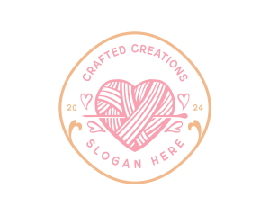 Yarn Heart Crochet logo design