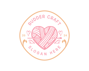 Yarn Heart Crochet logo design