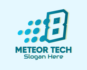 Modern Tech Number 8 logo design