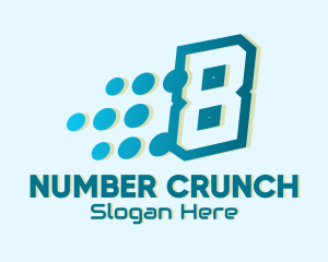 Modern Tech Number 8 logo design