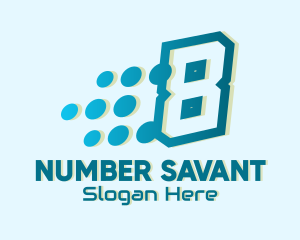 Modern Tech Number 8 logo design