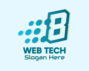 Modern Tech Number 8 logo design