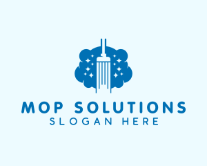 Mop Janitorial Cleaning logo design