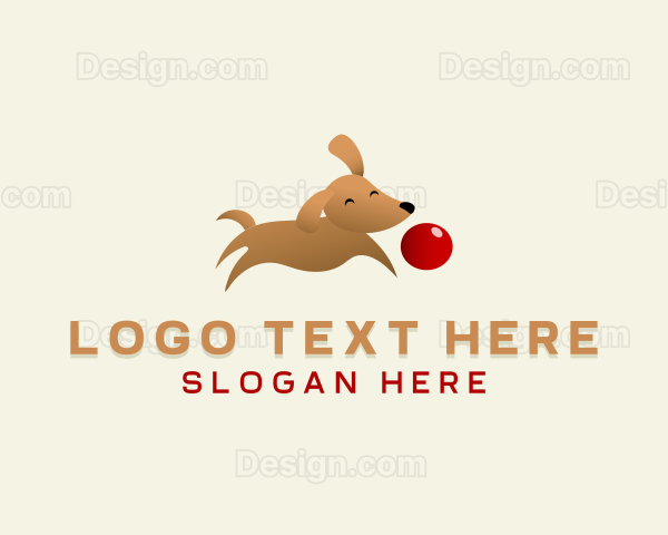 Cute Dog Ball Logo