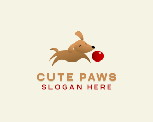 Cute Dog Ball logo design
